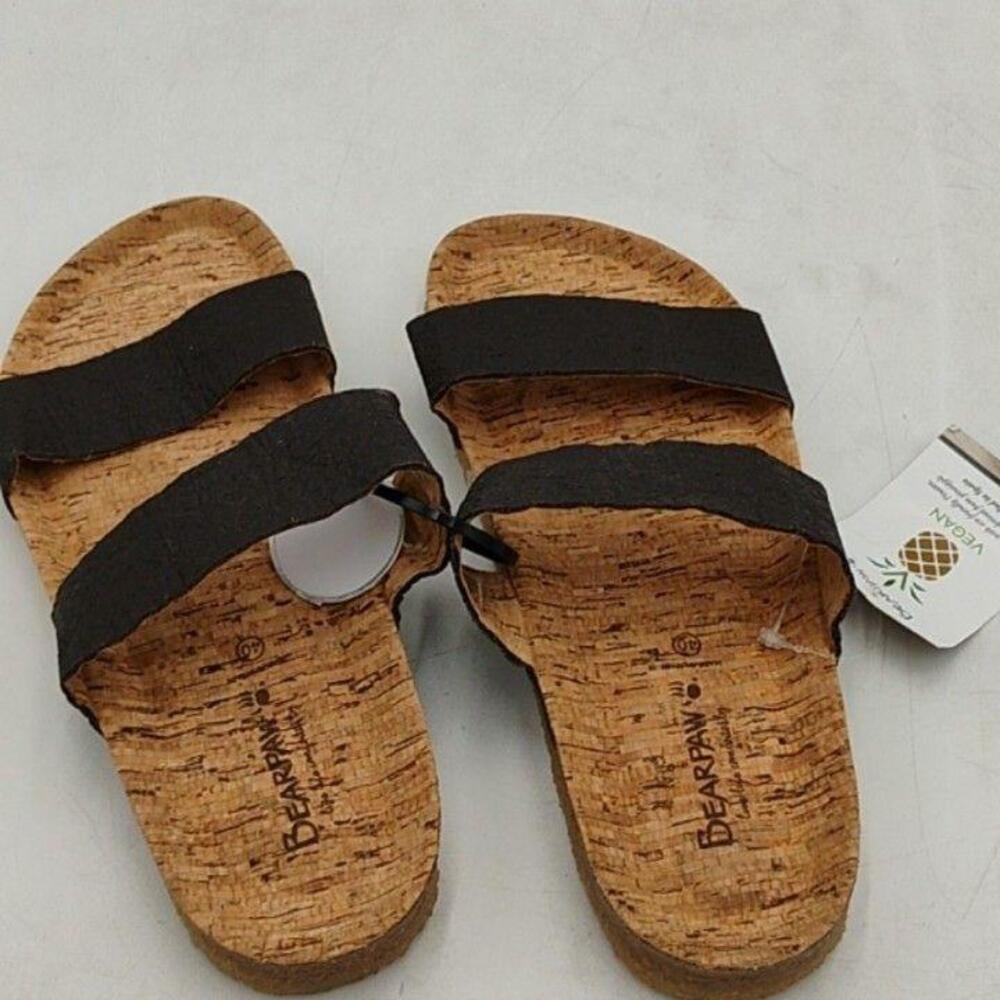 Bearpaw Lilo Shoes Womens Brown Vegan Slide Sandals Comfort Wedge Size 9